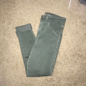 Green American Eagle Skinny Jeans